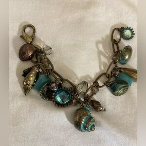Traci Lynn Nautical Shells Charm Bracelet‎